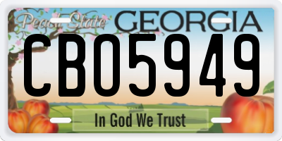 GA license plate CBO5949