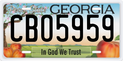 GA license plate CBO5959