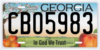 GA license plate CBO5983