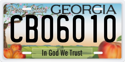 GA license plate CBO6010