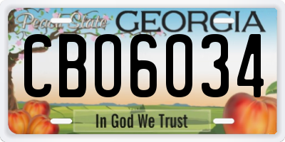 GA license plate CBO6034