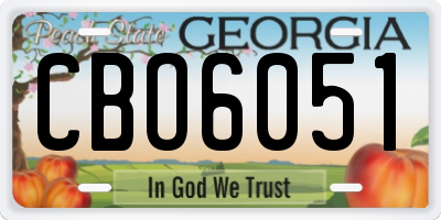 GA license plate CBO6051