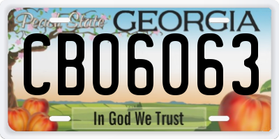 GA license plate CBO6063