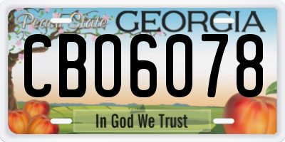 GA license plate CBO6078