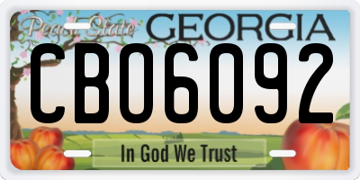 GA license plate CBO6092