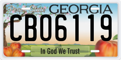 GA license plate CBO6119