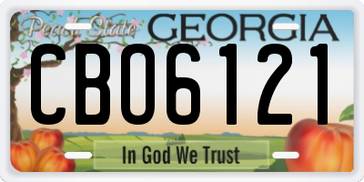 GA license plate CBO6121