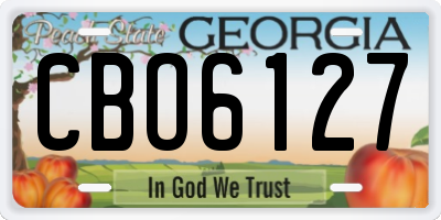 GA license plate CBO6127