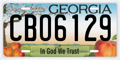GA license plate CBO6129