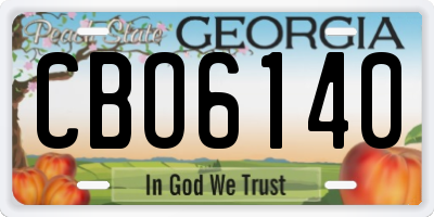GA license plate CBO6140