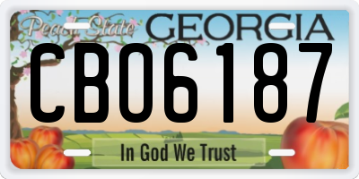 GA license plate CBO6187
