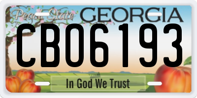 GA license plate CBO6193
