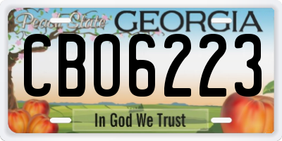 GA license plate CBO6223