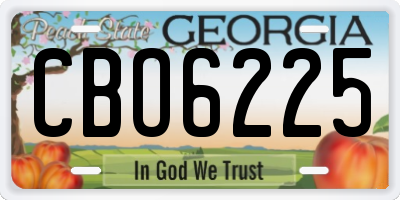 GA license plate CBO6225