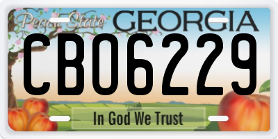 GA license plate CBO6229