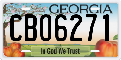 GA license plate CBO6271