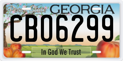 GA license plate CBO6299