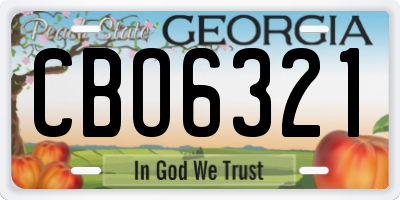 GA license plate CBO6321