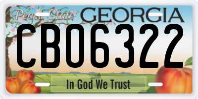 GA license plate CBO6322