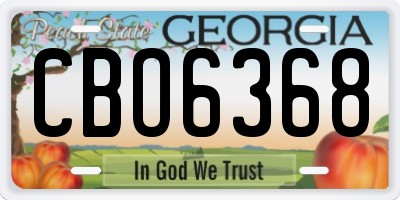 GA license plate CBO6368