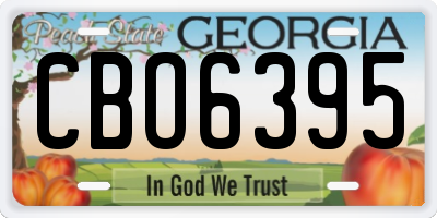 GA license plate CBO6395