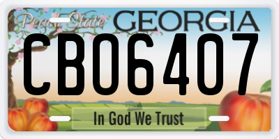 GA license plate CBO6407