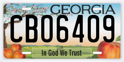 GA license plate CBO6409