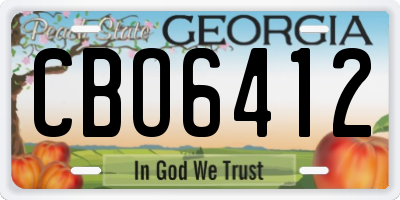 GA license plate CBO6412
