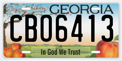 GA license plate CBO6413