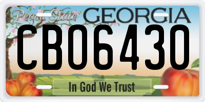 GA license plate CBO6430