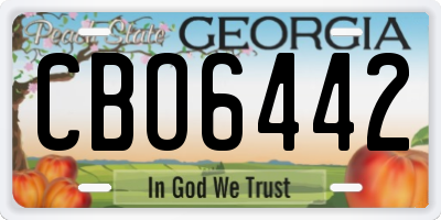 GA license plate CBO6442