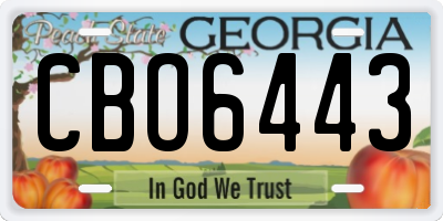GA license plate CBO6443