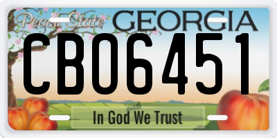 GA license plate CBO6451