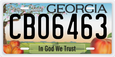 GA license plate CBO6463