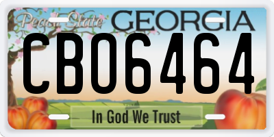 GA license plate CBO6464