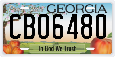 GA license plate CBO6480