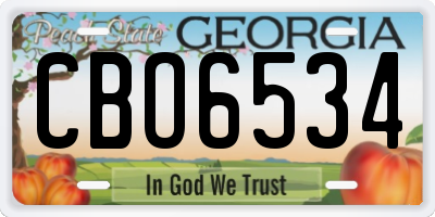 GA license plate CBO6534