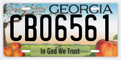 GA license plate CBO6561