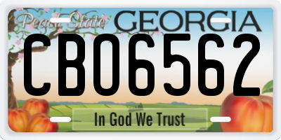 GA license plate CBO6562