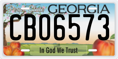GA license plate CBO6573