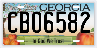 GA license plate CBO6582