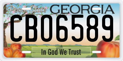 GA license plate CBO6589