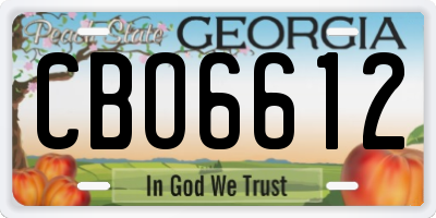 GA license plate CBO6612