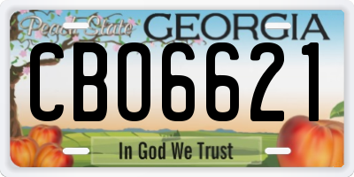 GA license plate CBO6621
