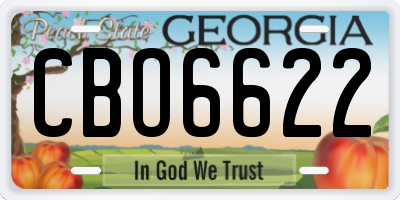 GA license plate CBO6622