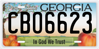 GA license plate CBO6623