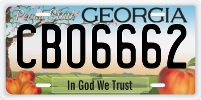 GA license plate CBO6662