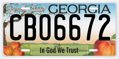 GA license plate CBO6672