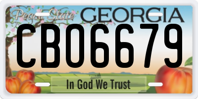 GA license plate CBO6679
