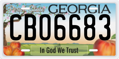 GA license plate CBO6683